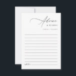 Modern Elegant Wedding Wishes And Advice Card<br><div class="desc">Gather timeless wisdom for your journey together with our Modern Black & White Newlyweds Wedding Advice cards. These sleek,  elegant cards invite guests to share heartfelt advice and wishes in striking modern calligraphy. Perfect for capturing memories and wisdom at your wedding or bridal shower.</div>
