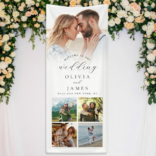 Modern Elegant Welcome Photo Wedding Banner