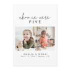 Modern Elegant When We Were Age Photo Table Number