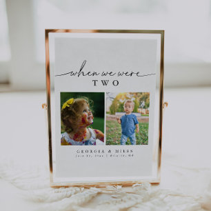 Modern Elegant When We Were Age Photo Table Number