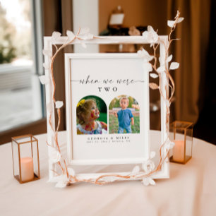Modern Elegant When We Were Age Photo Table Number