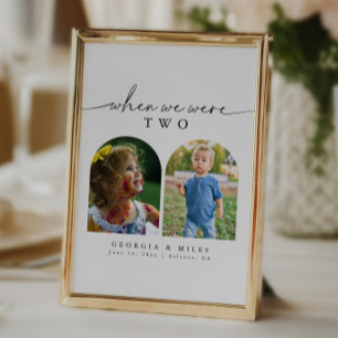 Modern Elegant When We Were Age Photo Table Number