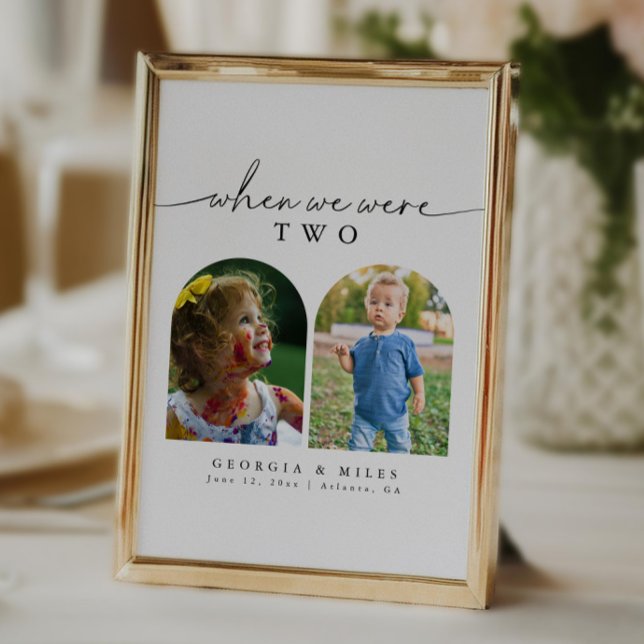 Modern Elegant When We Were Age Photo Table Number (Creator Uploaded)