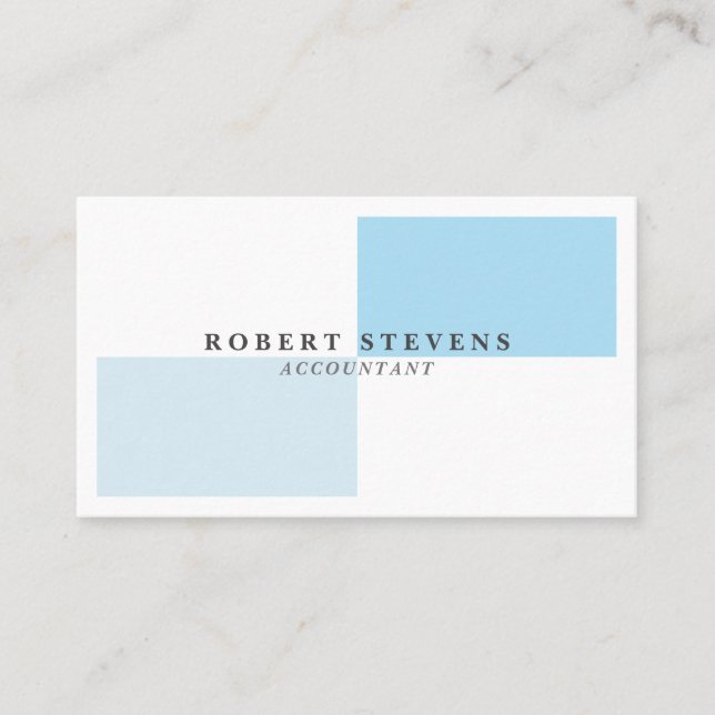 Modern Elegant White and Tiled Blue Geometric Business Card (Front)