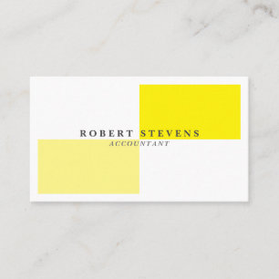 Modern Elegant White and Tiled Yellow Geometric Business Card