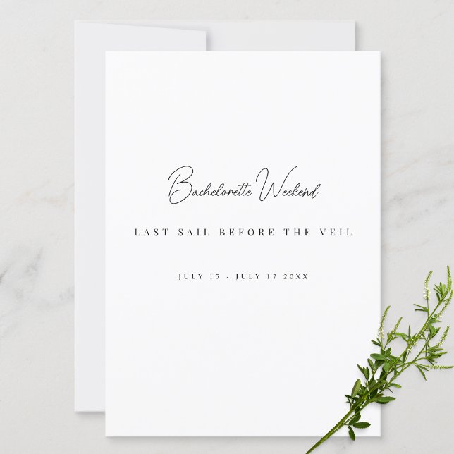 Modern & Elegant White bachelorette weekend cards (Creator Uploaded)