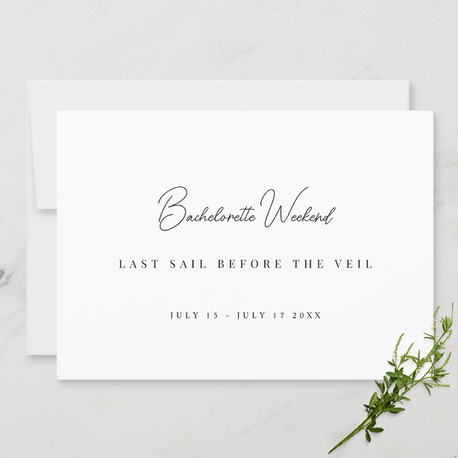 Modern & Elegant White bachelorette weekend cards (Creator Uploaded)