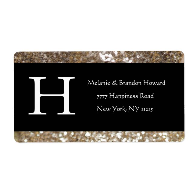 Modern Elegant White Black Gold Monogram Initial (Front)