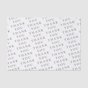 Modern Elegant White Black Thank You Custom  Tissue Paper