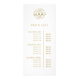 Modern Elegant White Business Logo Menu Price List