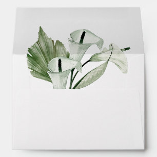 Modern Elegant White Calla Lilies Wedding Envelope