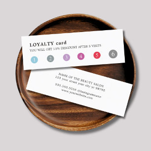 Modern Elegant White Colourful Punch Beauty Salon Loyalty Card