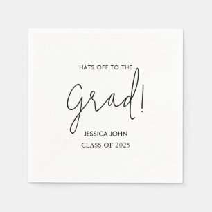 Modern Elegant White Congratulations Graduation  Napkin