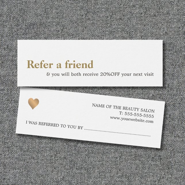 Modern Elegant White Faux Gold Beauty Referral (Creator Uploaded)