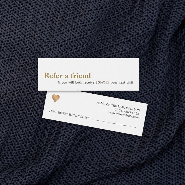 Modern Elegant White Faux Gold Beauty Referral (Creator Uploaded)