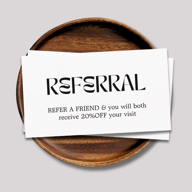 Modern Elegant White Faux Gold Heart Beauty  Refer Referral Card (Creator Uploaded)