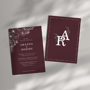 Modern Elegant White Floral Wedding Invitation