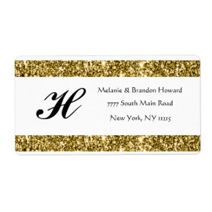 Modern Elegant White Gold Frame Monogram Initials