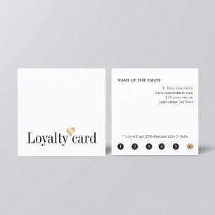 Modern Elegant White Gold Heart Beauty Loyalty Card
