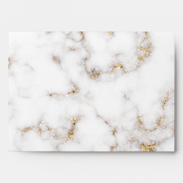 Modern Elegant White Gold Marble - Envelope (Front)