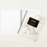 Modern elegant white gold marble pattern personal  planner<br><div class="desc">Modern elegant white and gold marble patterned personal planner.
Add your own name and text at the front.</div>