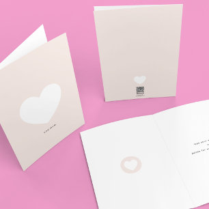 Modern Elegant White Light Pink Heart Mother's Day Card