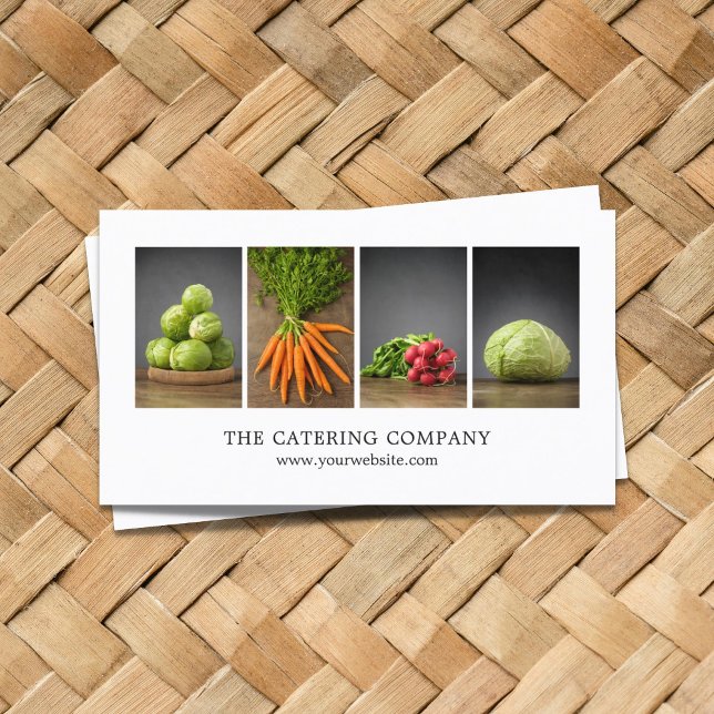 Modern Elegant White Nutrition Coach Chef Business Card (Creator Uploaded)