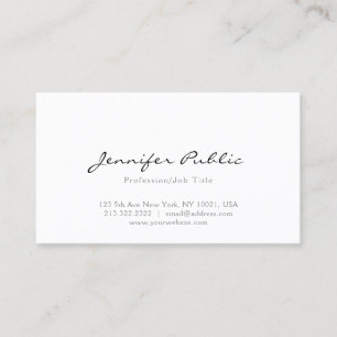 Modern Elegant White Professional Simple Template Business Card
