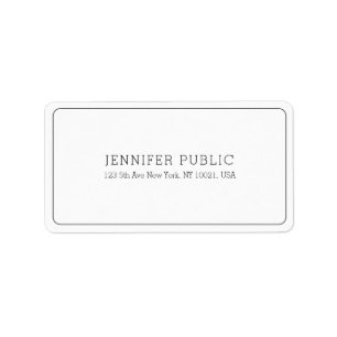 Modern Elegant White Professional Template Simple Label