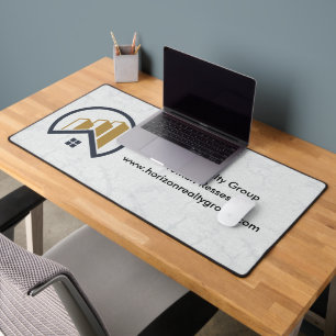 Modern Elegant White Real Estate Desk Mat