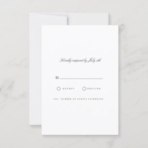 Modern & Elegant White RSVP Card