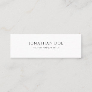 Modern Elegant White Simple Design Trendy Template Mini Business Card