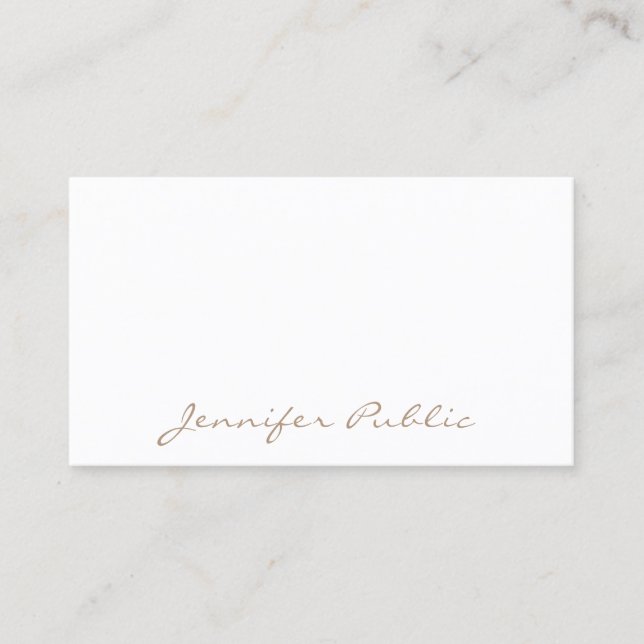 Modern Elegant White Simple Template Minimalist Business Card (Front)