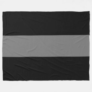 Modern Elegant Wide Seamless Grey Black Stripes Fleece Blanket