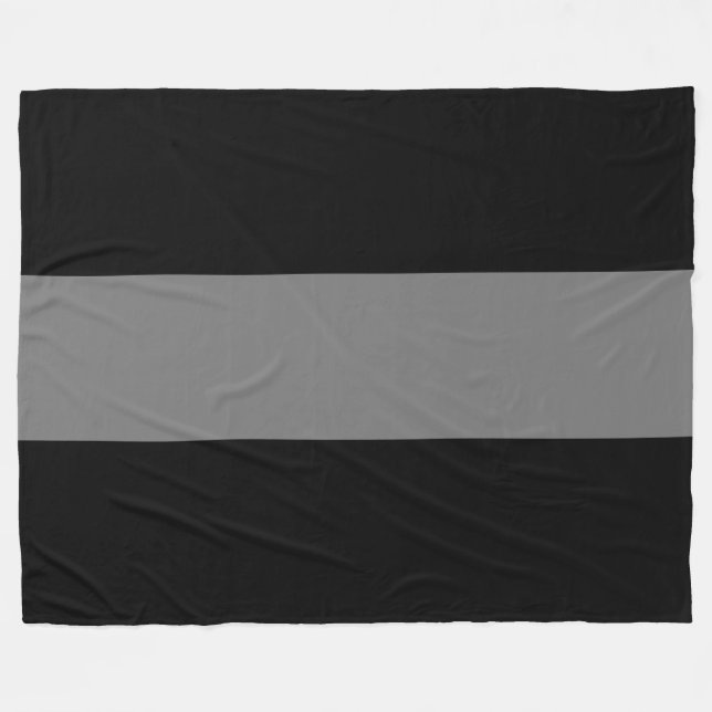 Modern Elegant Wide Seamless Grey Black Stripes Fleece Blanket (Front (Horizontal))