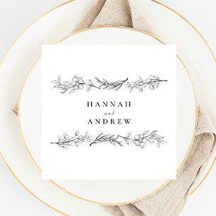 Modern Elegant Wildflower Floral Wedding Napkin