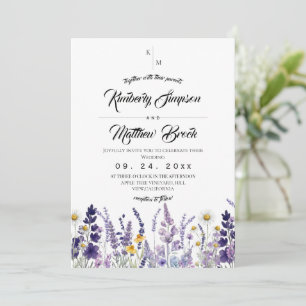 Modern & Elegant Wildflower Rustic Wedding Invitation