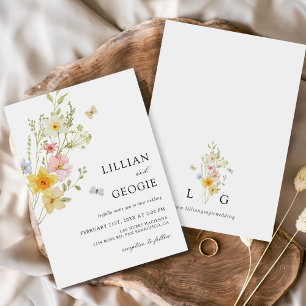Modern Elegant Wildflower Spring Summer Wedding Invitation