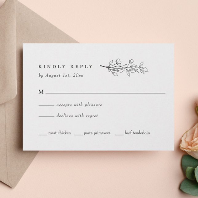 Modern Elegant Wildflower Wedding RSVP (Creator Uploaded)