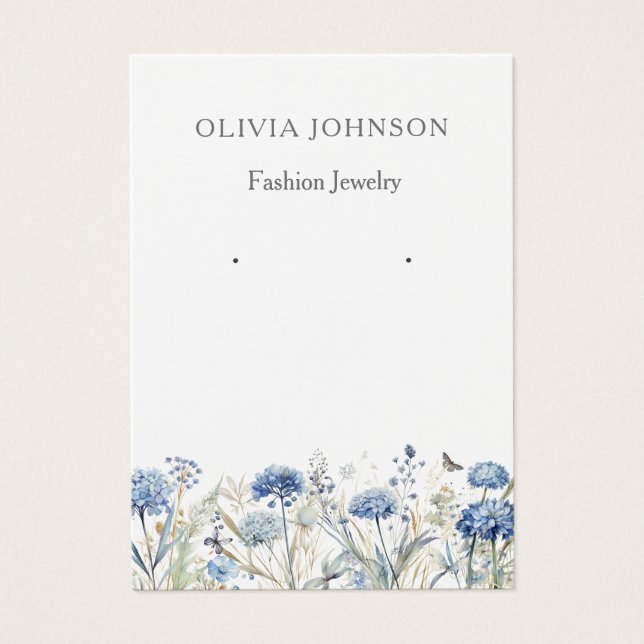 Modern Elegant Wildflowers earring display card  (Front)
