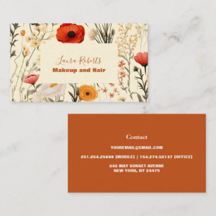 Modern Elegant Wildflowers Floral Business Card