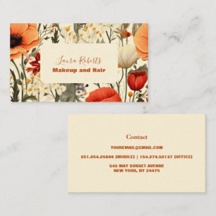 Modern Elegant Wildflowers Floral Business Card
