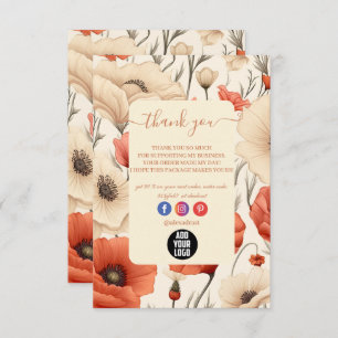 Modern Elegant Wildflowers Floral  Thank You Card