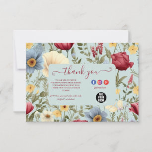 Modern Elegant Wildflowers Floral Thank You Card