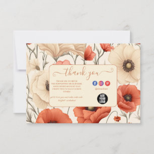 Modern Elegant Wildflowers Floral Thank You Card