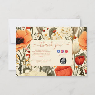 Modern Elegant Wildflowers Floral Thank You Card