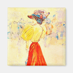MODERN ELEGANT WITH A RED SKIRT BY HENRY SOMM MAGNET