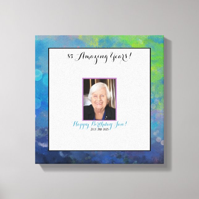 Modern elegant with your photo guest book canvas (Front)