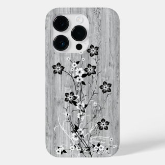 Modern elegant wood - flowers - wooden Case-Mate iPhone 14 pro case