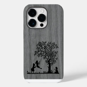 Modern elegant wood personalised - wooden iPhone 14 pro case